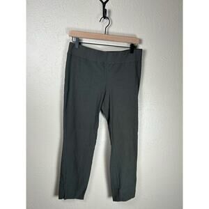 Eileen Fisher Size Small Pants Army Green Gray Stretch Pull On Trousers Comfort